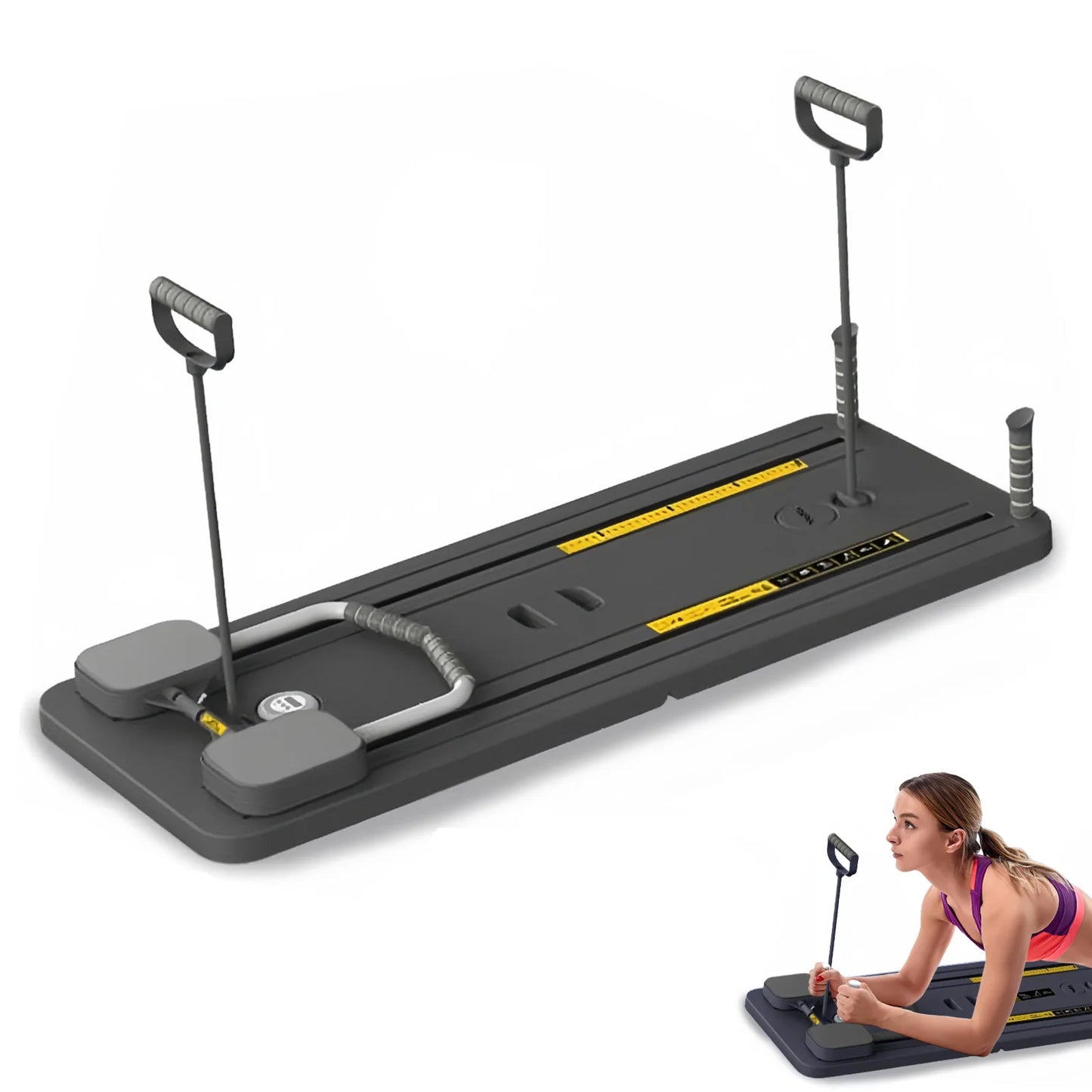 Ab Wheel Exercise Board | Core & Abdominal Trainer with Automatic Rebound | Home Gym Workout Equipment