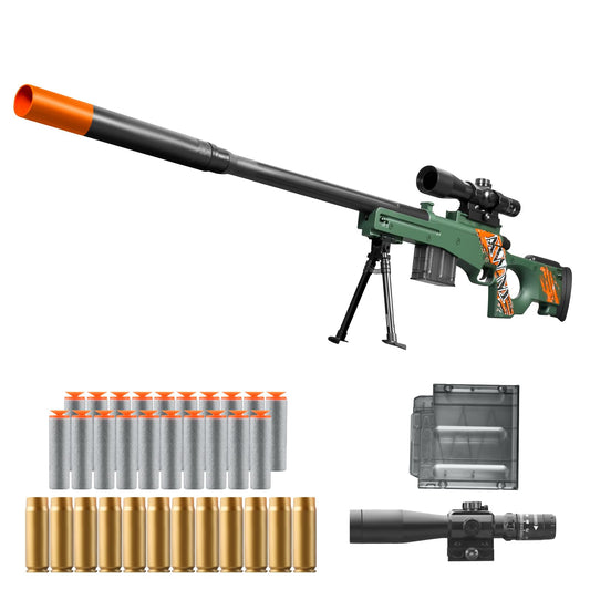Toy Gun Dart Foam Pellet Blasters Shell ejecting Shotgun Cool Stuff Gifts for boy Age 8 9 10 11 12 Year Old Teen Adult Kid Shooting Game with Scope Soft Bullet Sniper Rifle (Green)