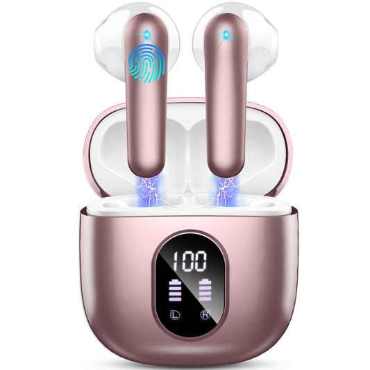 Wireless Bluetooth 5.3 Earbuds with 50H Playtime & Noise Cancelling