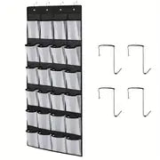 Clear Over The Door Shoe Organizer with 24 Fabric Pockets