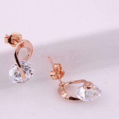 Korean Spiral Crystal Earrings