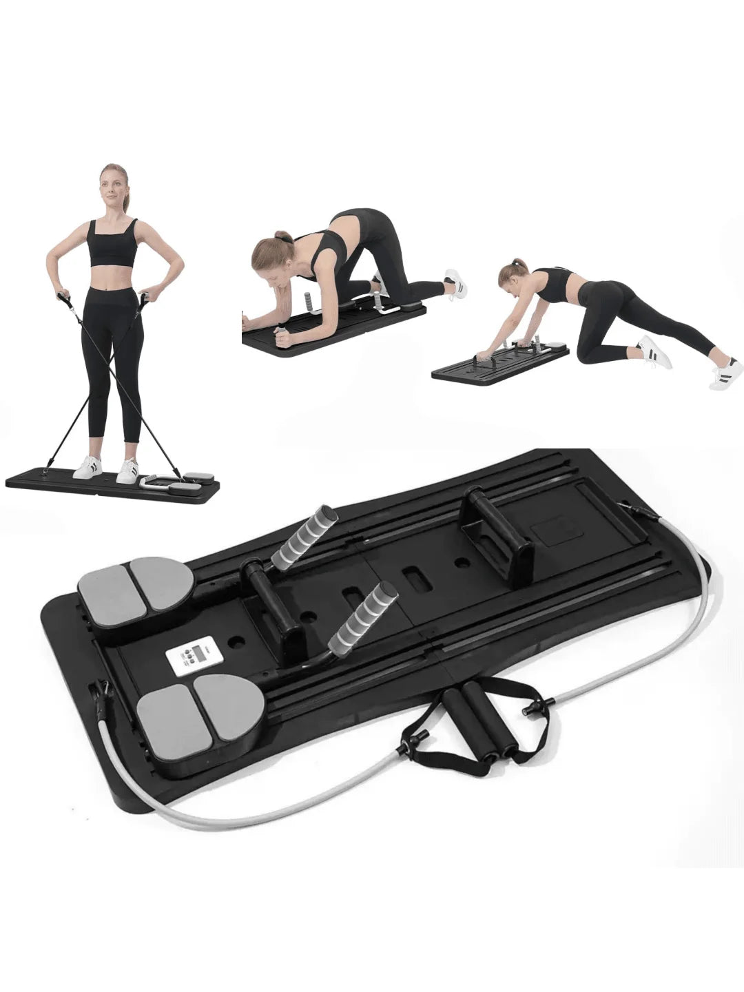 Foldable Pilates Board - Multi functional abdominal trainer, portable exercise equipment for home and gym (towel color random)