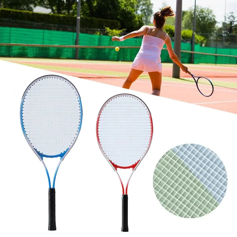 Unisex Child Tennis Racket - Professional Training Racquet Red/Blue for Beginners Shockproof Interactive for Parent/Child