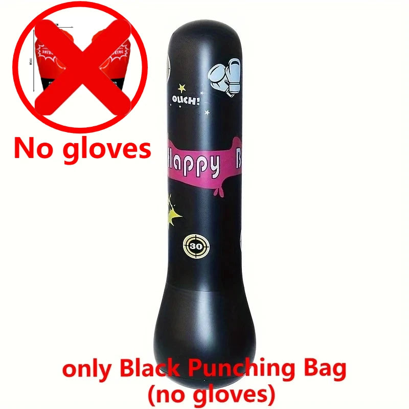 Inflatable Bopper Kids Punching Bag with Bounce-Back Action Inflatable Toys Bop Bag for Kids Presents with OPTIONAL Gloves