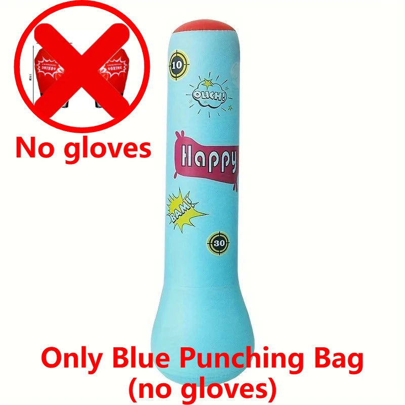 Inflatable Bopper Kids Punching Bag with Bounce-Back Action Inflatable Toys Bop Bag for Kids Presents with OPTIONAL Gloves