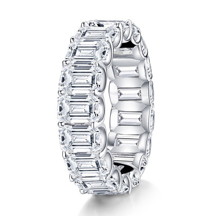 Sterling Silver Ring with High Carbon Diamond Simulant